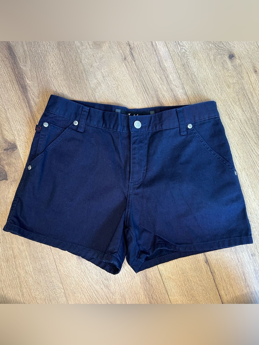 Vintage Y2K Carpenter Strap Shorts 100 Cotton Navy Juniors 5/6